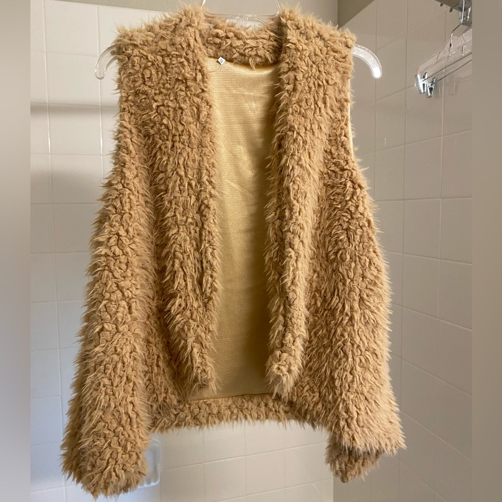 Tan Furry Vest
